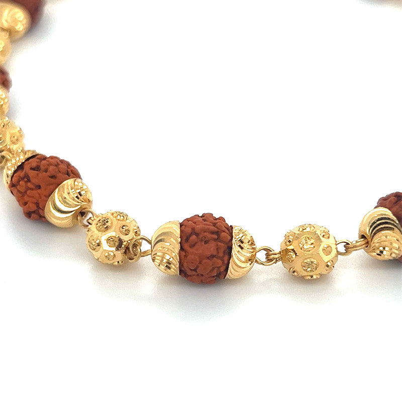 22K Gold Bold Rudraksha Beads Bracelet