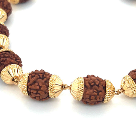 22K Gold Bold Golden Cap Rudraksha Bracelet