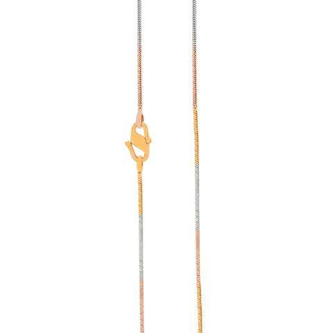 16'' Gold Three Tone Snake Chain 1MM