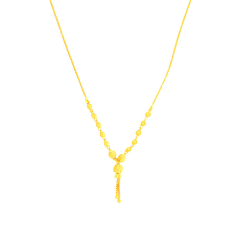 22K Yellow Gold Ball-Bead Statement Necklace
