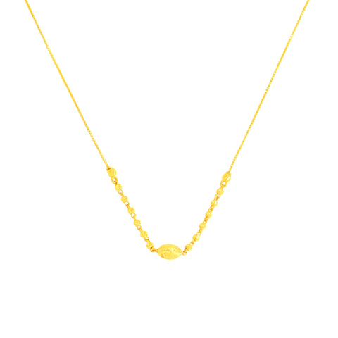 22K Yellow Gold Ball-Bead Chic Necklace