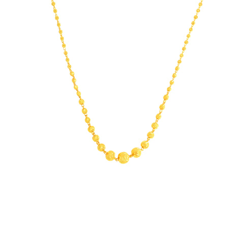 22K Yellow Gold Ball-Bead Captivating Necklace