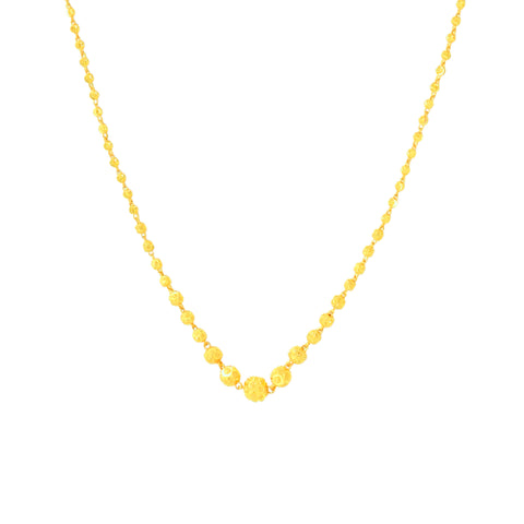 22K Yellow Gold Ball-Bead Exquisite Necklace