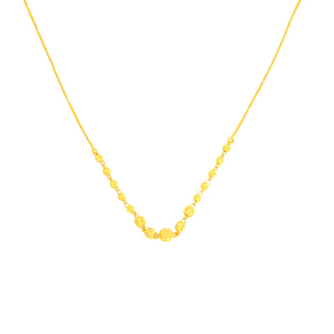 22K Yellow Gold Ball-Bead Exquisite Necklace