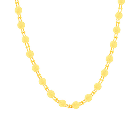 22K Yellow Gold Laxmi Coin Graceful Necklace