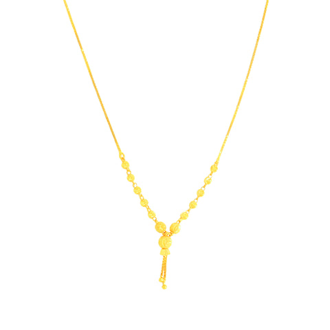 22K Yellow Gold Ball-Bead Contemporary Necklace