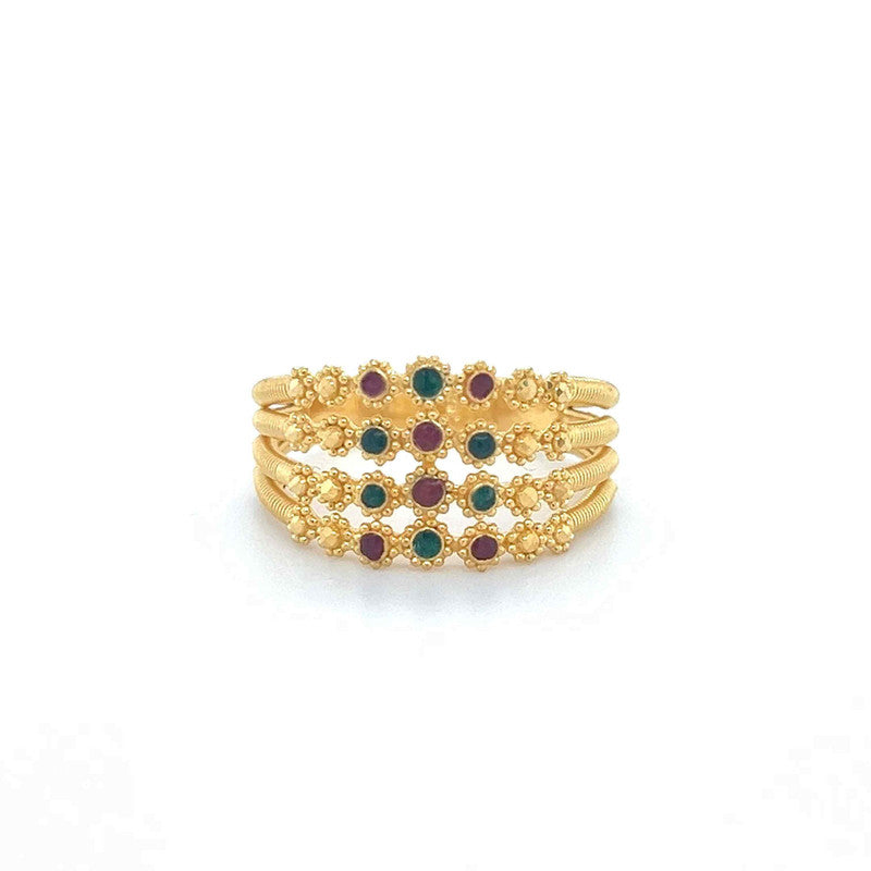 22K Gold Layered Stone Ring