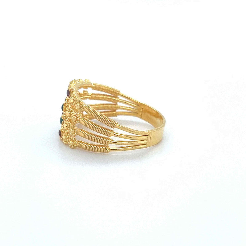 22K Gold Layered Stone Ring