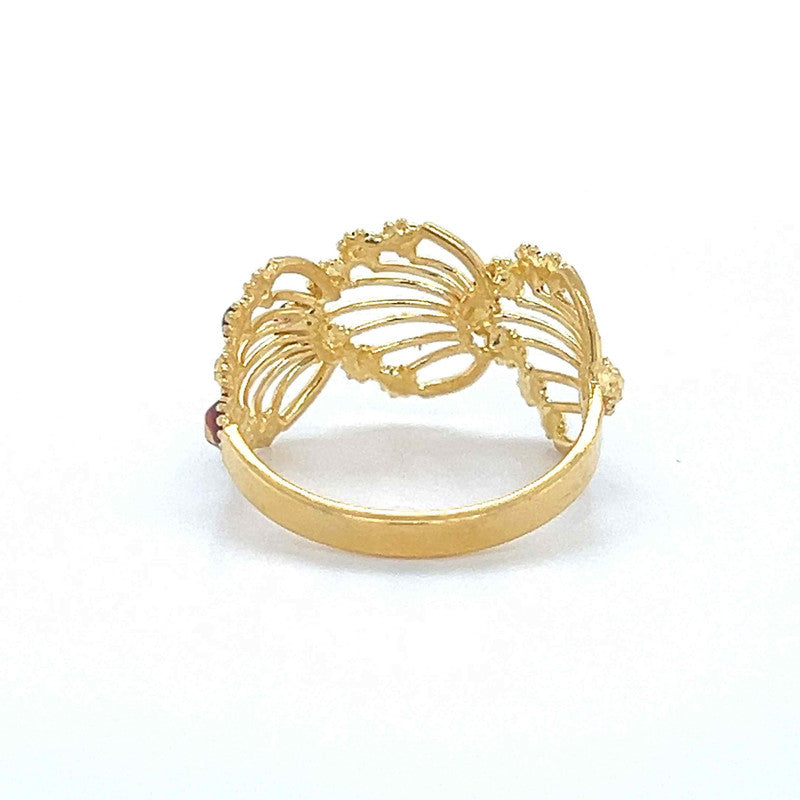 22K Gold Shell Meenakari Ring