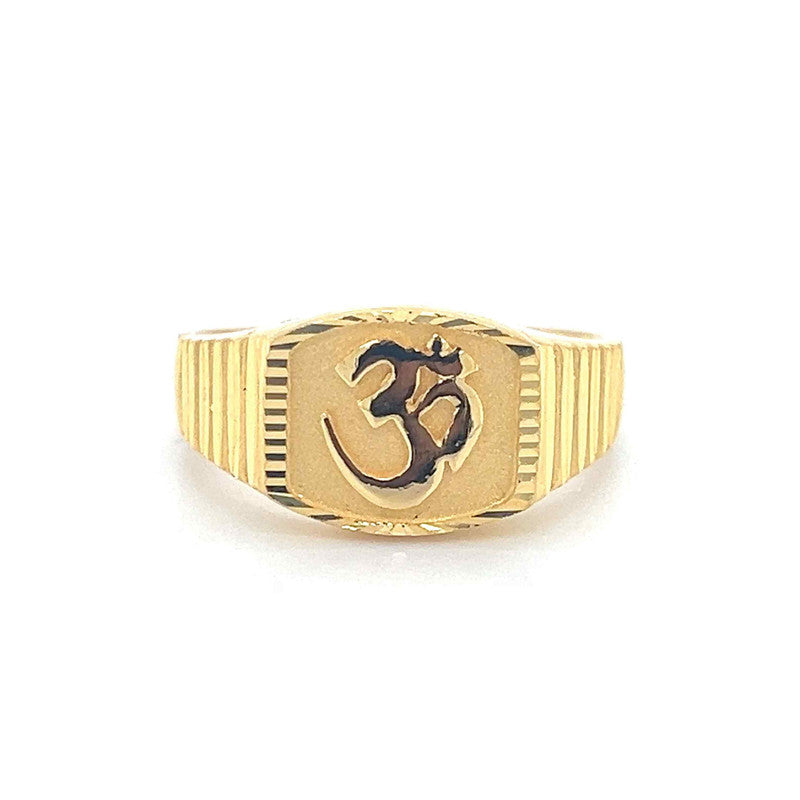 Mens' 22K Gold Solid Om Ring