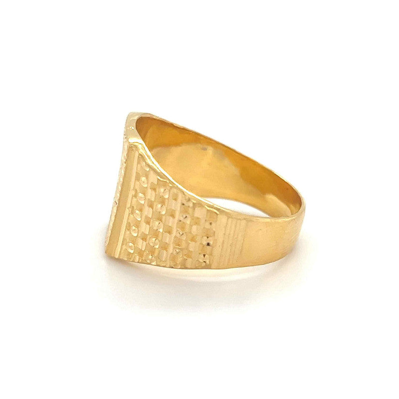 Mens' 22K Gold Contemporary Detail Ring