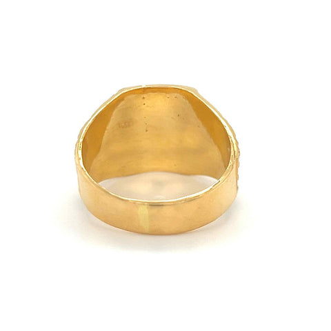 Mens' 22K Gold Contemporary Detail Ring