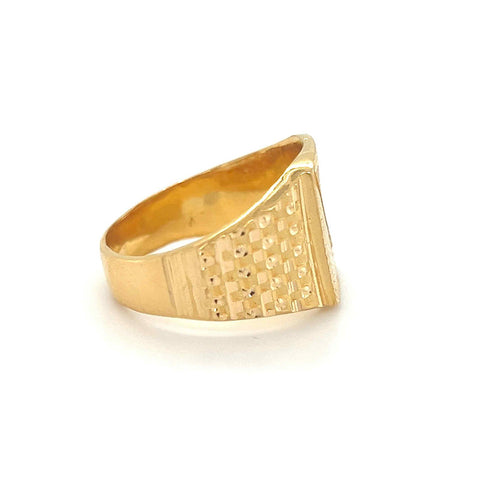 Mens' 22K Gold Contemporary Detail Ring