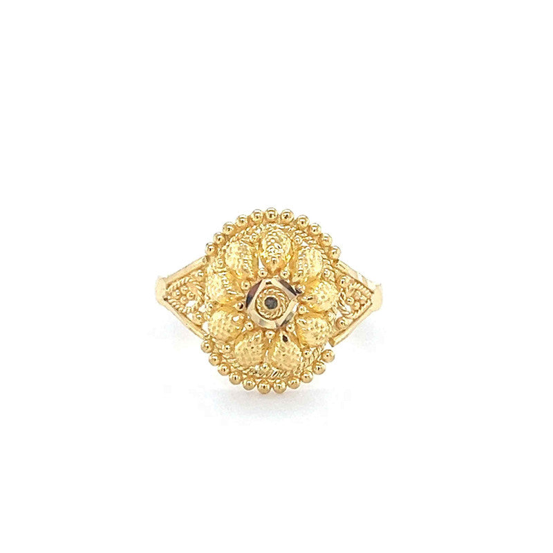 22K Gold Filigree Carved Baby Ring