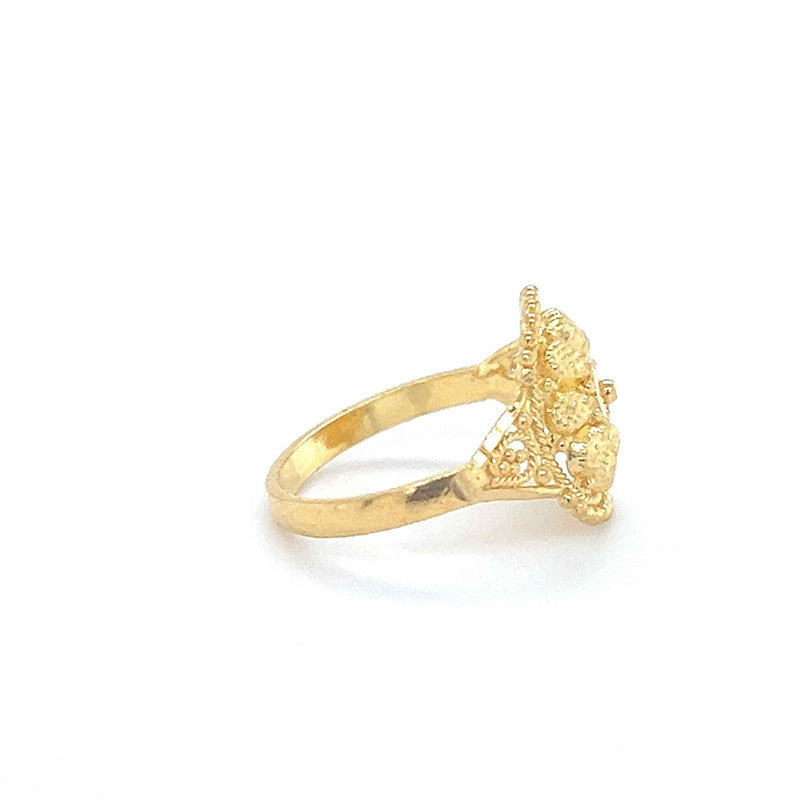 22K Gold Filigree Carved Baby Ring