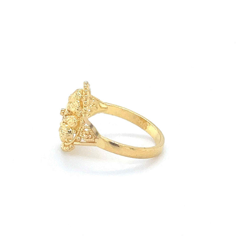 22K Gold Filigree Carved Baby Ring