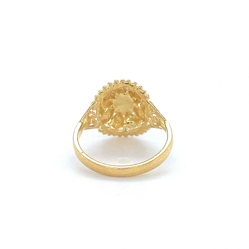 22K Gold Filigree Carved Baby Ring