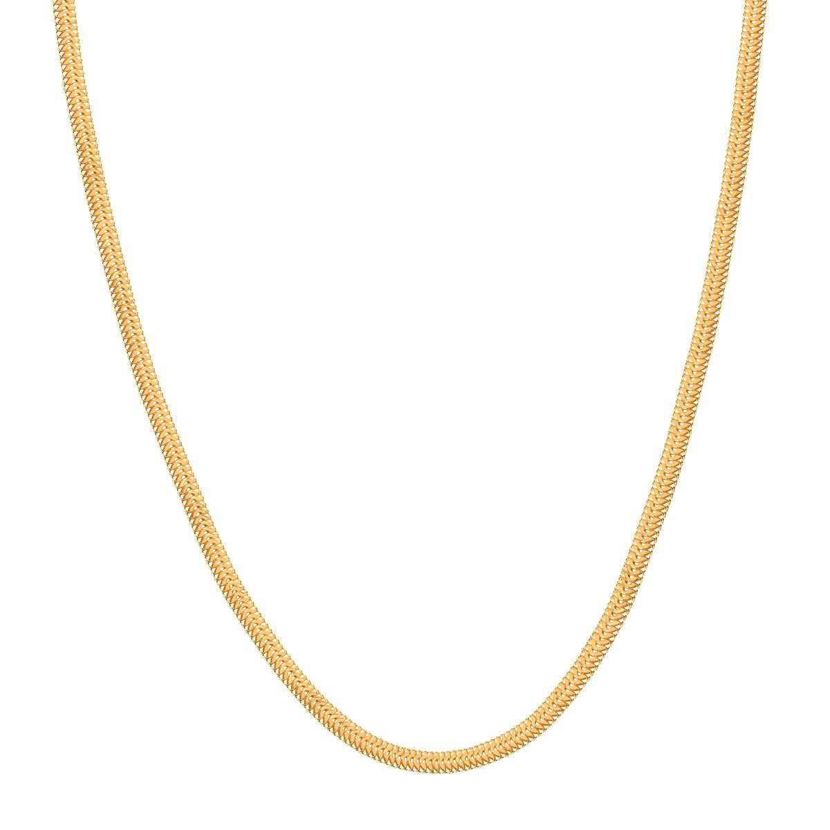 18''  Yellow Gold Flat Chain 1MM