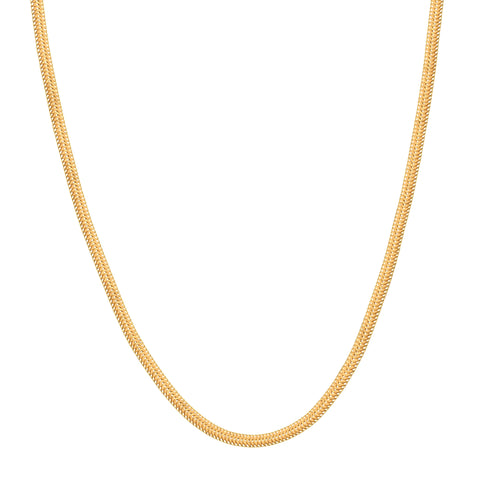 18''  Yellow Gold Flat Chain 1MM
