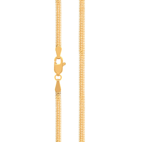 18''  Yellow Gold Flat Chain 1MM