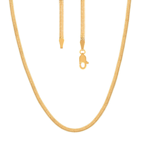 18''  Yellow Gold Flat Chain 1MM