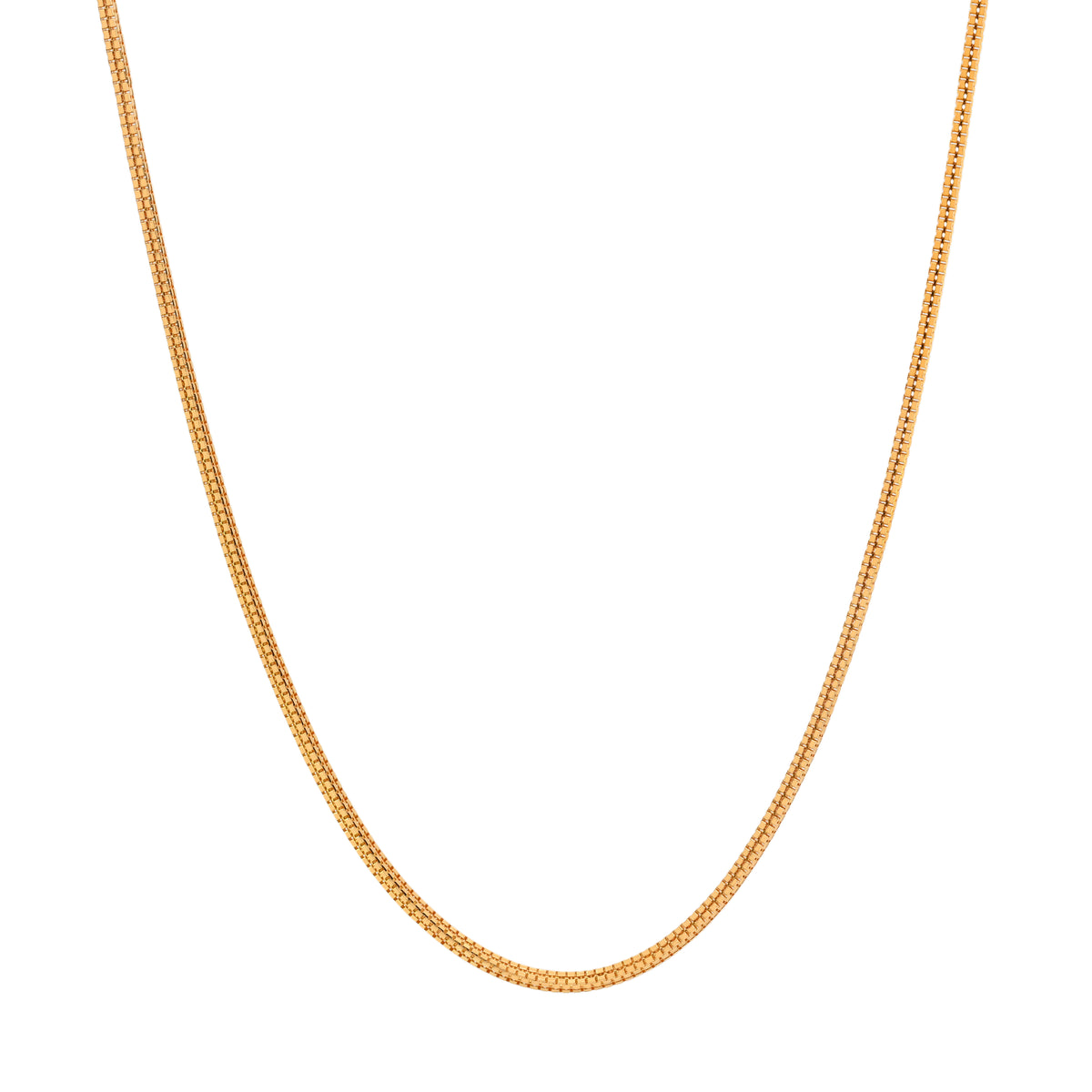 22'' Yellow Gold Box Fancy Chain 1MM
