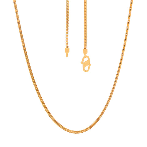 22'' Yellow Gold Box Fancy Chain 1MM