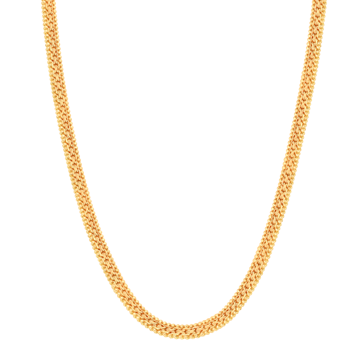 22K Yellow Gold 31.5 Inch Ornate Flat Chain