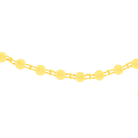 22K Yellow Gold Laxmi Coin Graceful Necklace