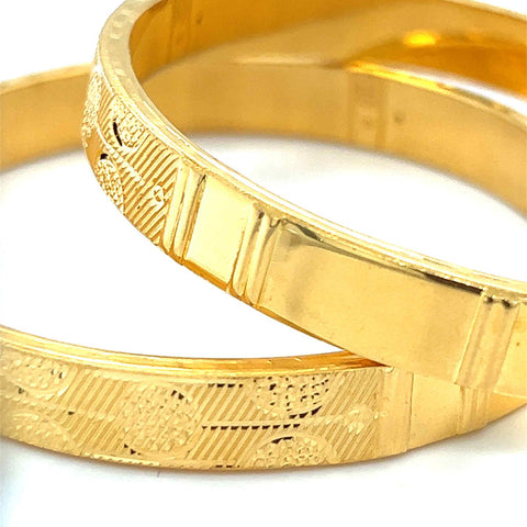 22K Gold Comfort Fit Fashion Bangles - Pair