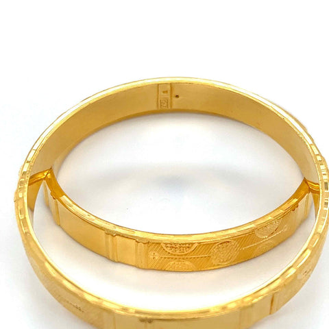 22K Gold Comfort Fit Fashion Bangles - Pair