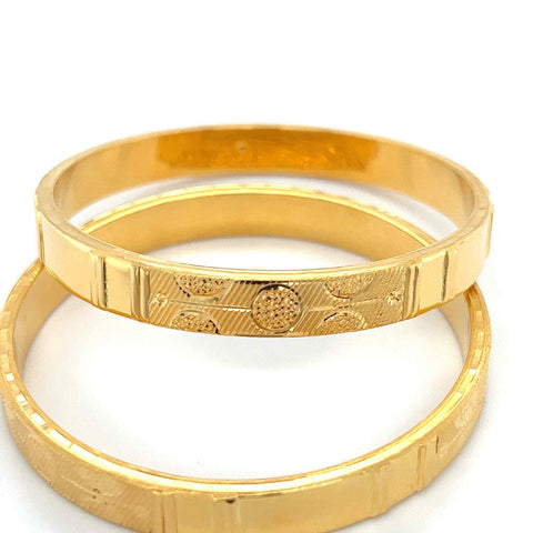 22K Gold Comfort Fit Fashion Bangles - Pair