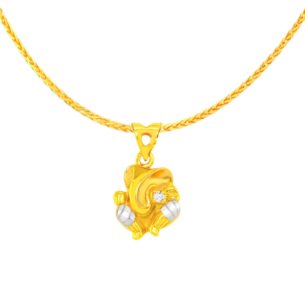 22k Two Toned Ganesh Abstract Pendant
