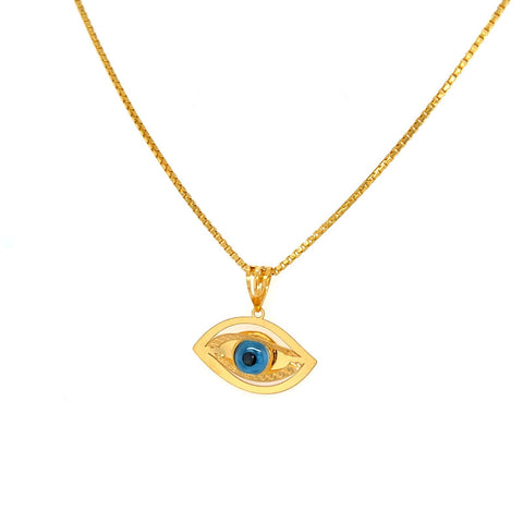 22K Gold Talisman Evil Eye Pendant