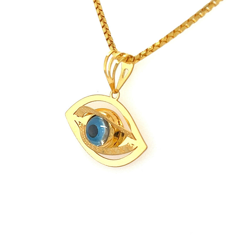 22K Gold Talisman Evil Eye Pendant