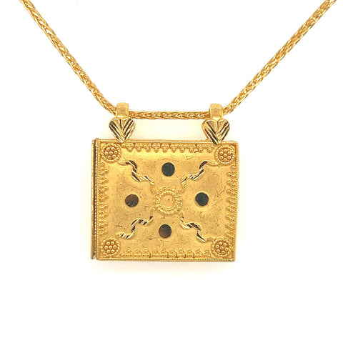 22K Gold Box Style Locket Taweez Pendant