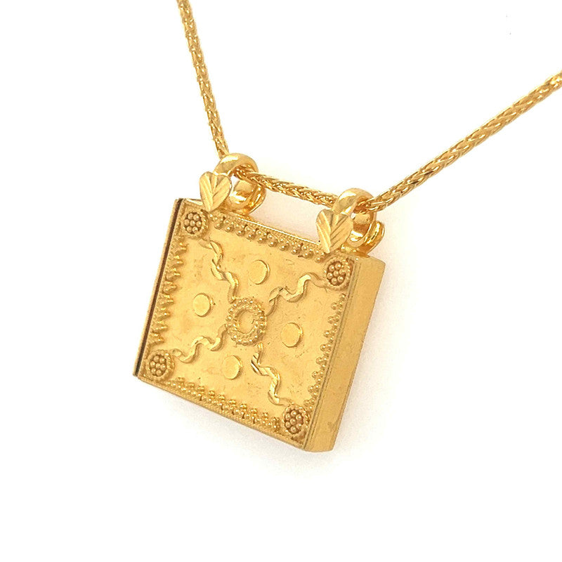 22K Gold Box Style Locket Taweez Pendant