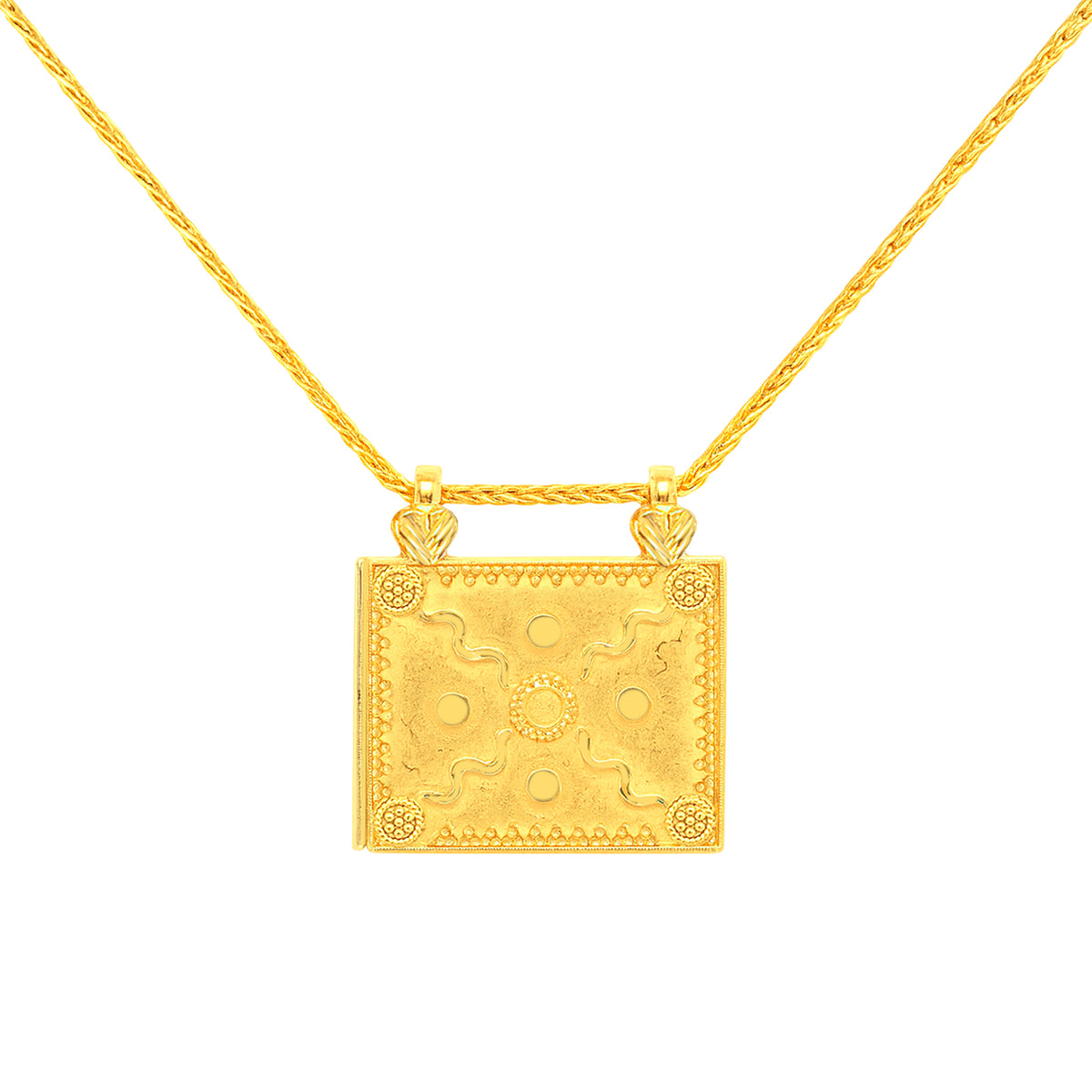 22K Gold Box Style Locket Taweez Pendant
