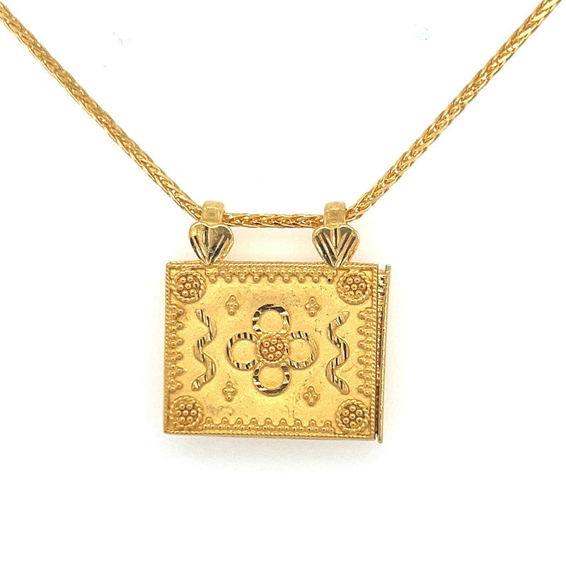 22K Gold Box Locket Taweez Pendant