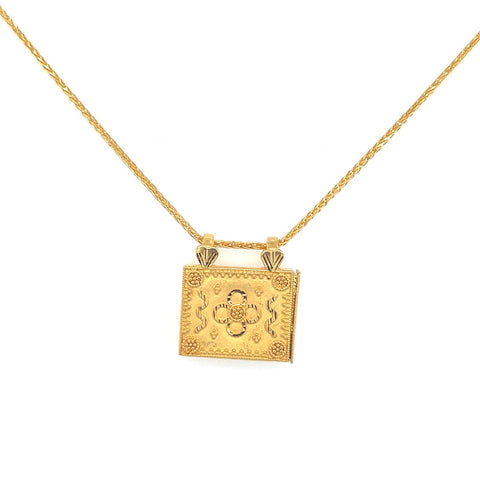 22K Gold Box Locket Taweez Pendant