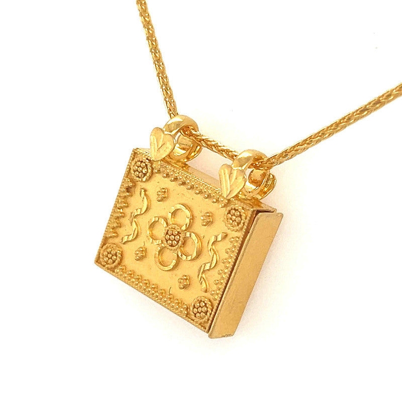 22K Gold Box Locket Taweez Pendant