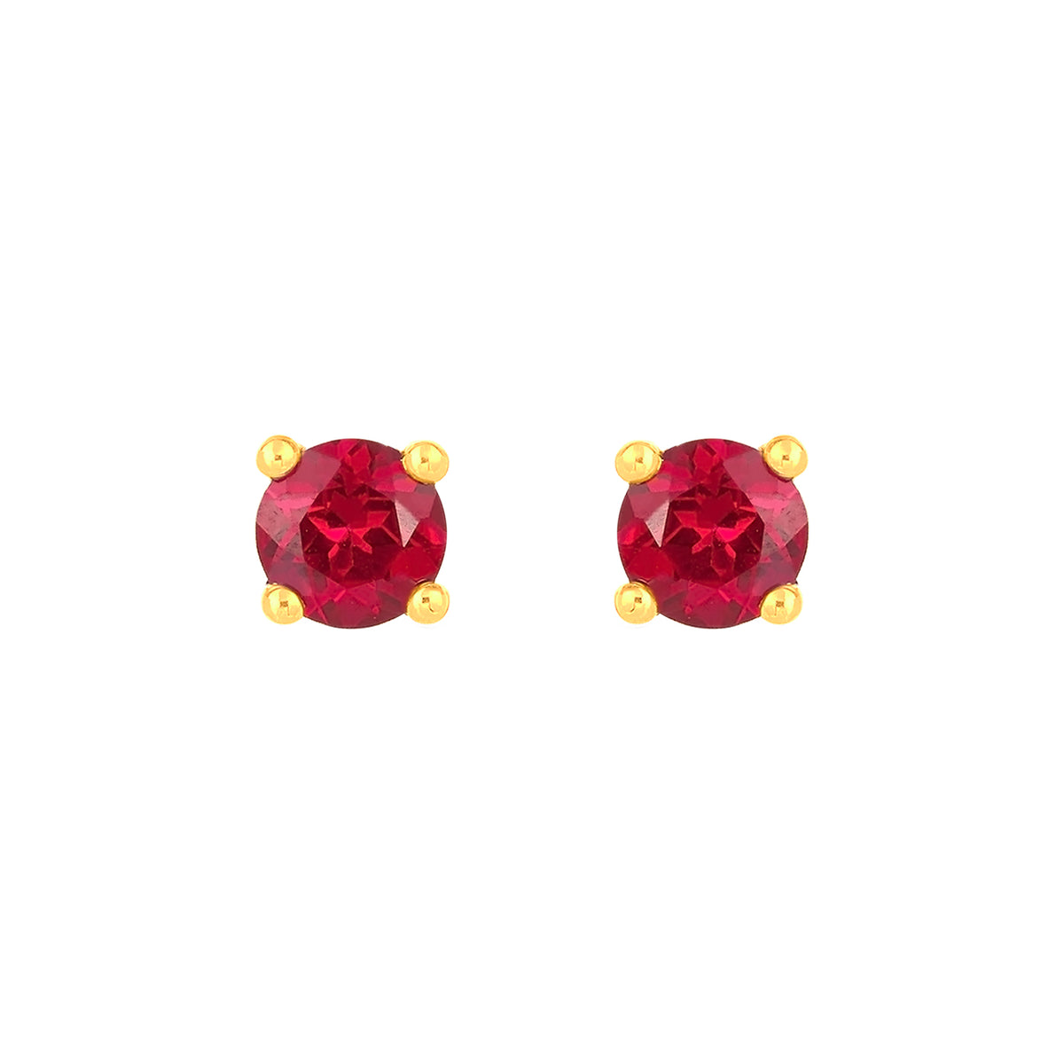 22k Yellow Gold Ruby Stud Earrings with Ruby with gold weight of 1.457g