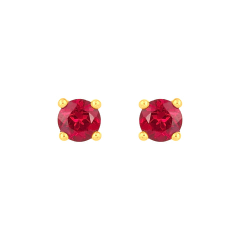 22k Yellow Gold Ruby Stud Earrings with Ruby with gold weight of 1.457g