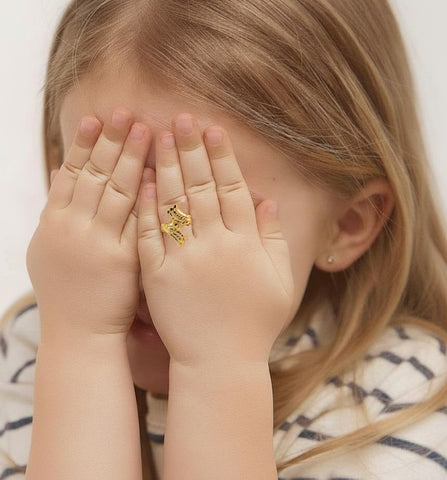 22k Yellow Gold Baby Ring in size 2.5 and total gold weight of 1.75g