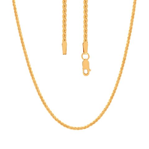 18'' Fancy Yellow Gold Chain 1MM