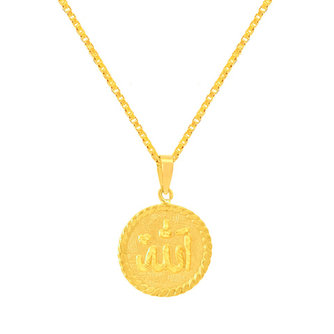 22K Yellow Gold Religious Allah Pendant with gold weight of 1.59g