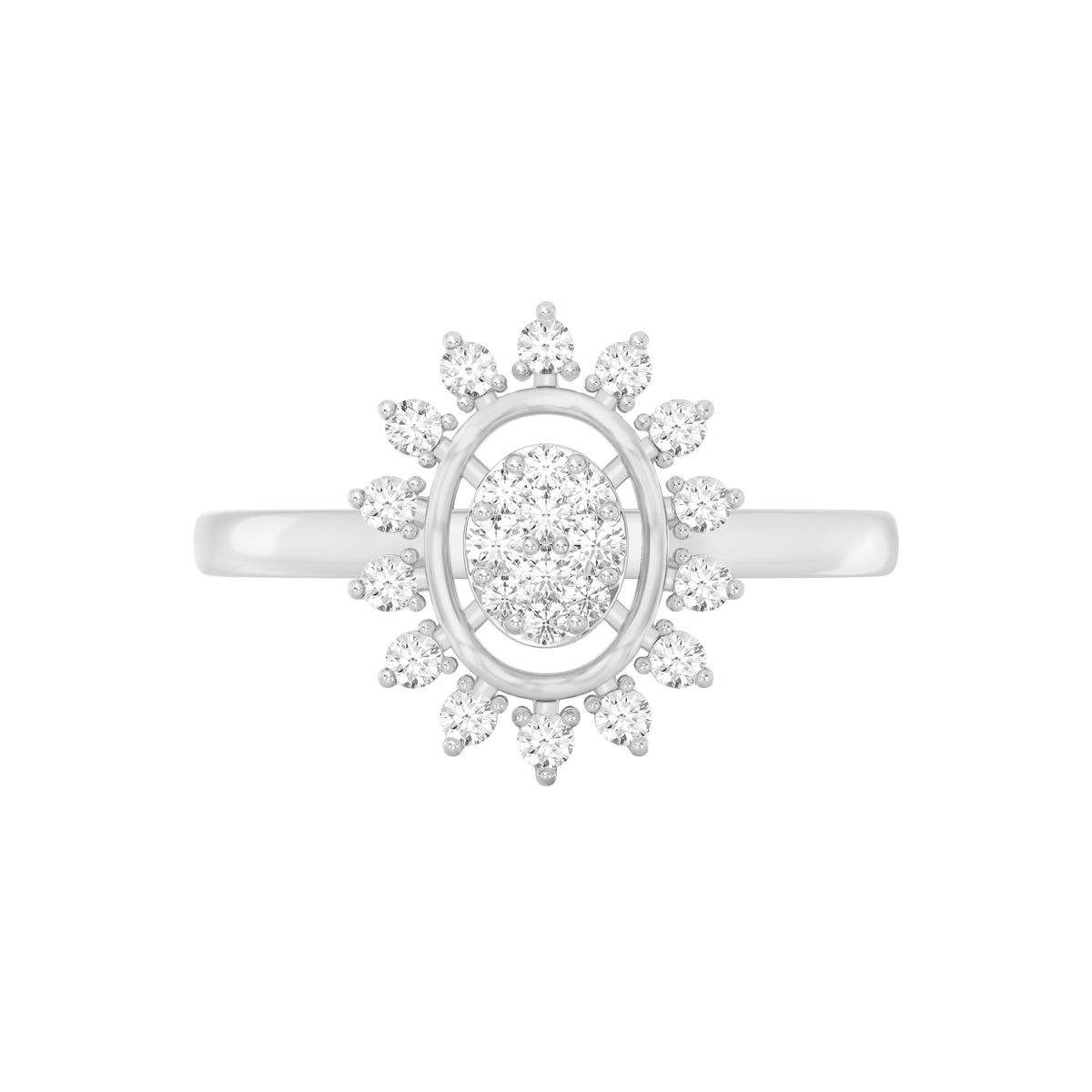 18k Yellow Gold and Diamond Fancy Ring in size 5.5 and total gold weight of 2.28gm
