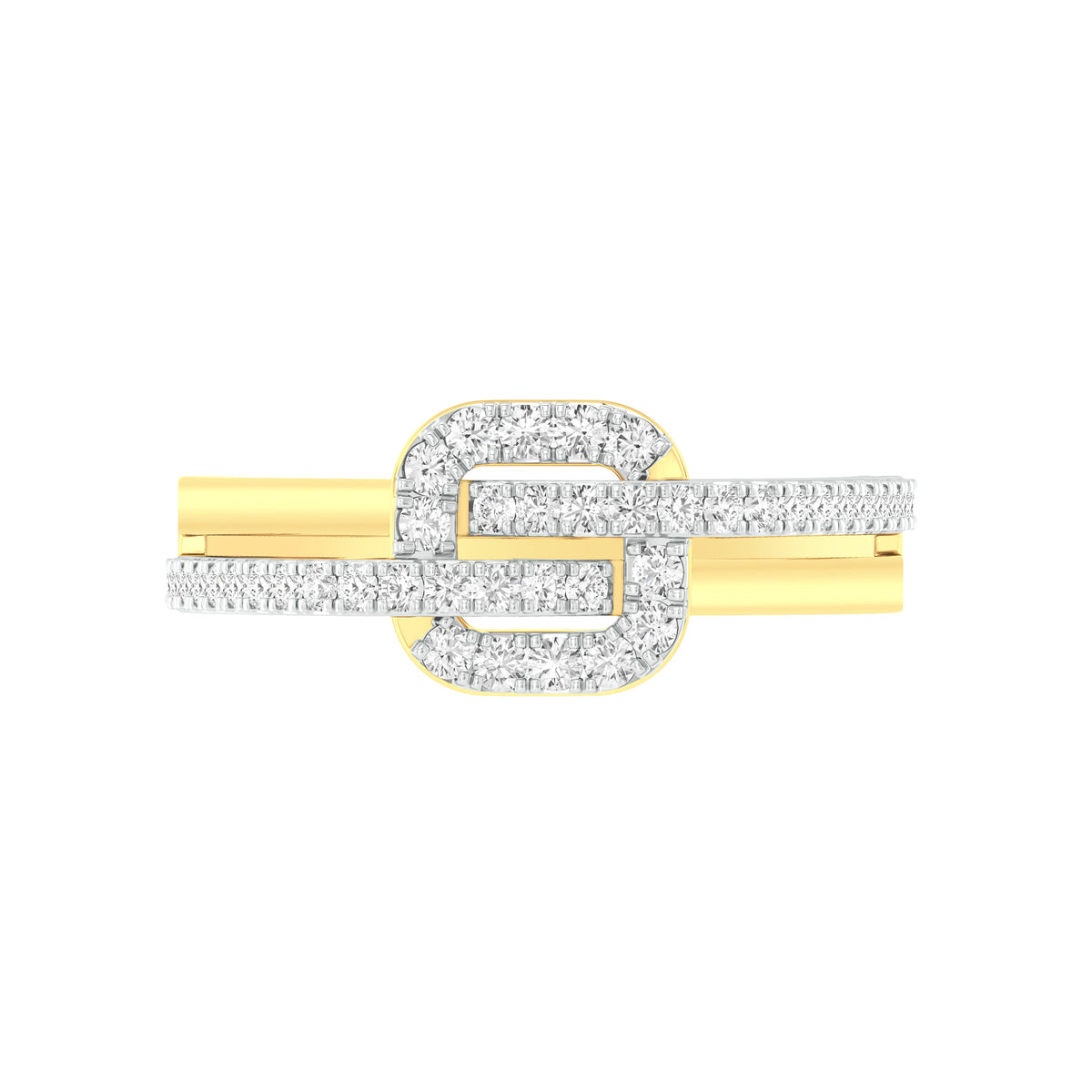 18k Yellow Gold and Diamond Fancy Ring in size 5.5 and total gold weight of 2.68g