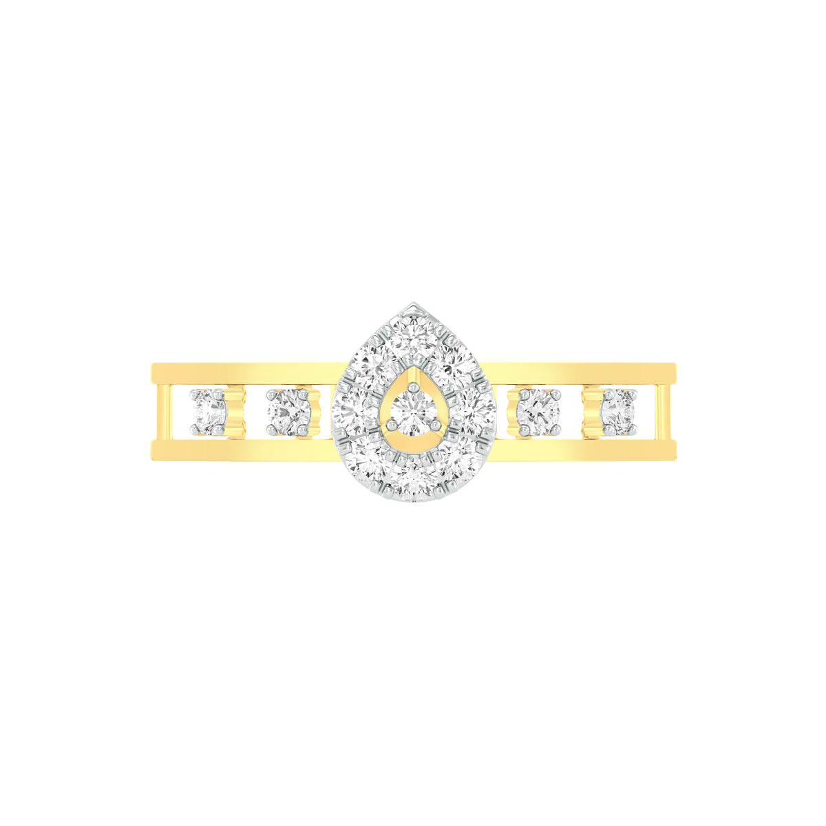 18k White Gold and Diamond Fancy Ring in size 5.5 and total gold weight of 1.26gm
