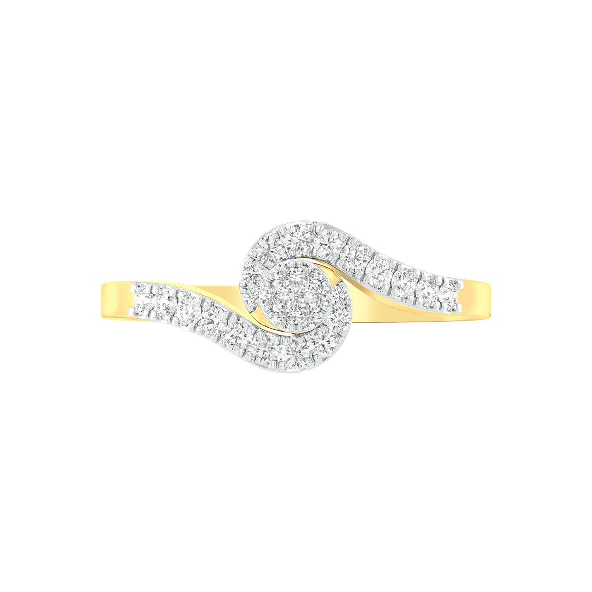 18k Yellow Gold and Diamond Fancy Ring in size 5.5 and total gold weight of 2.07g